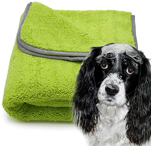 awiwa Hundehandtuch Extra saugfähig aus Microfaser für große und Kleine Hunde (60x90 cm)
