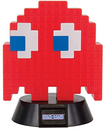 Paladone PAC-MAN Lampe Blinky rot/schwarz, aus Kunststoff, kommt in Geschenkkarton, inkl. USB Kabel.