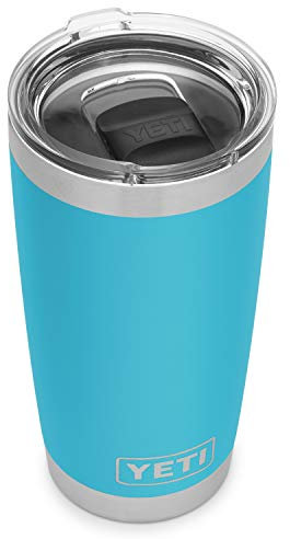 YETI Rambler 20 oz Tumbler, Stainless Steel, Vacuum Insulated with MagSlider Lid, Reef Blue