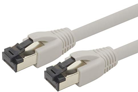 1aTTack.de 2m Cat 8 network cable CAT8 cable gray - 1 piece Cat.8 Lan 2000 MHz 40 Gbit s 40GBase-T Poe+ patch cable Ethernet cable LSZH - 1 x 2 meter gray