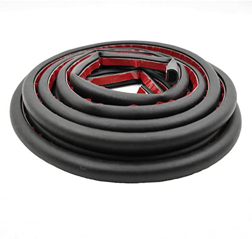 1x 5M Auto Tür Gummidichtung Gummiprofil D-förmig Türdichtung Autotür Kantenschutz (12x14mm) Schwarz