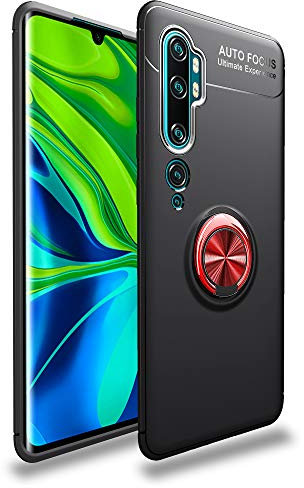 SORAKA Cover per Xiaomi Mi Note 10 con anello,Custodia in TPU Morbido Custodia Xiaomi Mi Note 10 Pro Ultrasottile con piastra metallica per Supporto Auto Smartphone Magnetico