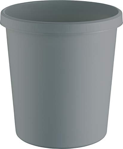 helit H6405882 - Papierkorb „the green german“, 18 Liter, aus Recycling-Kunststoff Blauer Engel zertifiziert, lichtgrau, 1 Stück