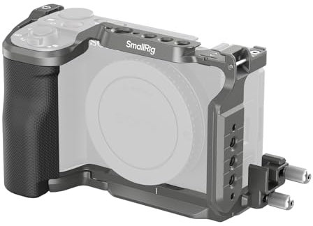 SMALLRIG ZV-E10 II HawkLock Quick Release Cage Kit per Sony ZV-E10 II con Morsetto per Cavo per HDMI, Impugnatura Ergonomica in Silicone Integrata, Piastra a Sgancio Rapido per Arca, Presa QD - 4949