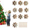 EMAGEREN 100 Piezas Copo de Nieve de Madera de Navidad Adornos de Copos de Nieve de Madera Copo de Nieve Colgante Madera con Cuerdas para DIY Manualidades Decoración de Árbol de Navidad
