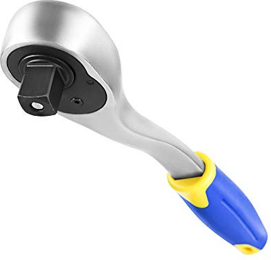 S&R Chiave a Cricchetto 1/2 Reversibile con Manico Curvo Professionale. Lungo 26 cm - 45 Denti