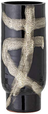 Bloomingville Vase Vefa, schwarz, Terrakotta
