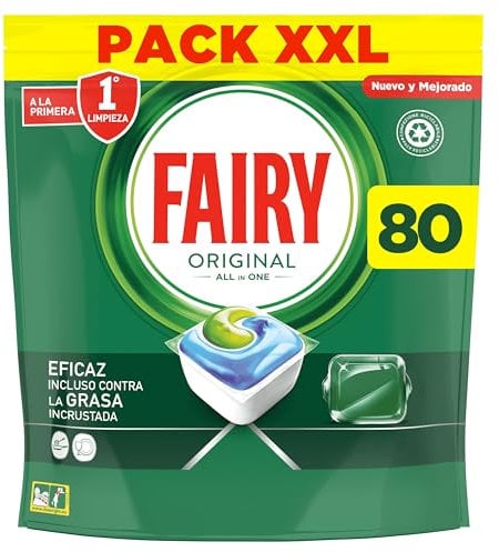 Fairy, Original All in One, Pastillas Lavavajillas, 80 Cápsulas (5 x 16), Mega Pack
