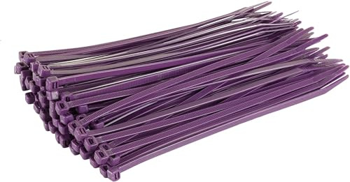 Cable Ties Purple 100mm 200mm 300mm 370mm Nylon Plastic Zip Ties (50, 100mm x 2.5mm)