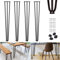 Lot de 4 pieds en épingle à cheveux à 3 tiges de 86 cm, pieds de table de bureau, pieds de table en forme de U, support TV, canapé, armoire, salle de bain, pieds de meubles