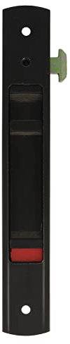 Amig - Cierre de Embutir para Ventanas y Puertas Correderas de Aluminio - Cerradura de Gancho para Empotrar - Aluminio - Color Negro - Medidas: 174 x 29 mm