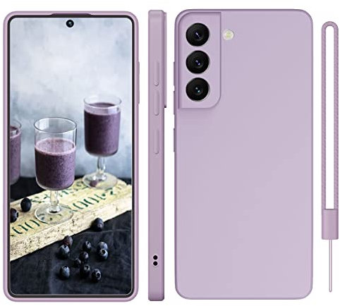 ORDA Hülle für Samsung Galaxy S21 FE Silikon Case, Hanyhülle für Samsung S21 FE Case Dünn Straight Edge, Kameraschutz und Bildschirmschutz, Kratzfeste Hülle für Samsung Galaxy S21 FE 2022 Lila