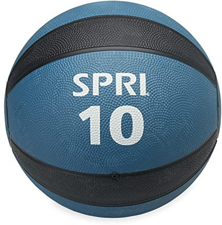 SPRI Medizinball – Gymnastikball für Ausdauertraining – dickwandige, robuste, strukturierte Oberfläche, leicht ablesbares Gewichtsetikett – Mehrzweck-Fitnesswerkzeug – langlebige Konstruktion – 4,5 kg