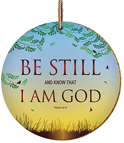 Christian Hanging Decoration or Coaster, Scripture, Be Still | Christian decorations for the home; religious ceramic ornaments; baptism, confirmation or birthday gift; Bible verse plaque