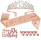 Jonvell 13.Geburtstag Schärpe und Tiara für Mädchen,Roségold Geburtstag Schärpe und Krone 13. Geburtstag Mädchen Geschenke für 13. Geburtstagsparty Deko