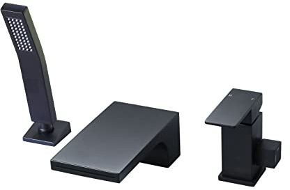 3 Loch Wannenrandarmatur, Schwarz
