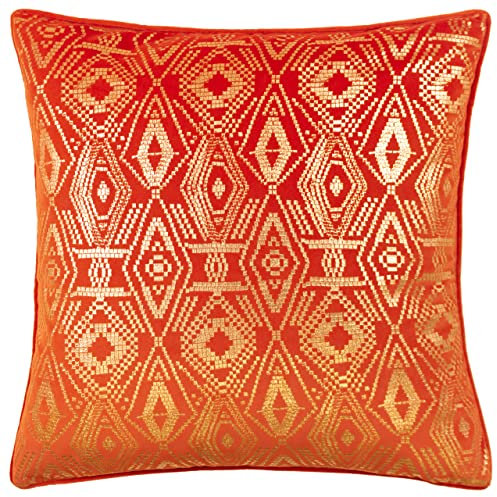Paoletti Tayanna Cushion Cover, Papaya, 50 x 50cm