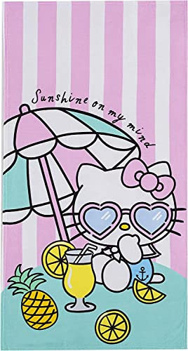 Northwest Hello Kitty Strandtuch, 68,6 x 137,2 cm, knitterfrei, fusselfrei, weich, saugfähig, tropischer Urlaub