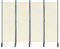 UISEBRT Paravent 225 x 180 cm Raumteiler Freistehend Trennwand 4 Teilig Stellwand mit Standfuß Sichtschutz für Büros Balkon Garten, Beige