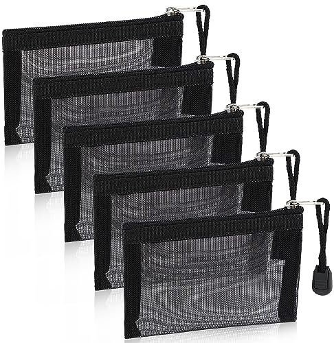 WLLHYF Mini Zipper Mesh Sacs Organisateur de Maquillage Nylon Porte-Monnaie Portable Voyage Petite Pochette Kit pour Tenir de Petits Objets Coin Clé Rouge à Lèvres Carte de Crédit Carte d'Identité
