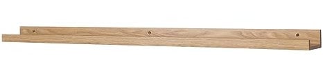 Bilderleiste Eiche Braun L110cm MDF Holz Wandregal Schmal Wanddeko Hängeregal Bilderschiene Galerieleiste