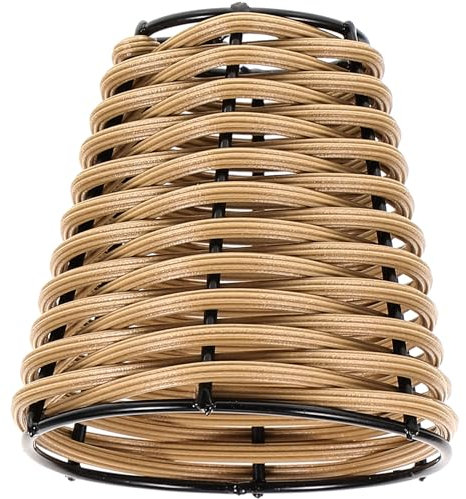 ABOOFAN Abat-jour Panier Lampadaire Couverture De Lampe Suspendue Suspension De Tissage Décor Clip Sur Abat-jour Tissage De Bambou Lustre