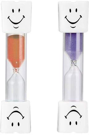 IOSPKKIO® Hourglass Lot de 2 sabliers souriants pour enfants pour les soins dentaires des enfants, la cuisine, le bureau et le temps de jeu, minuterie Hourglass pour le bureau, la maison et le jeu,