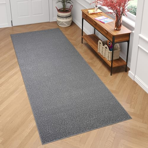 TAPISO Mono Läufer Teppich Kurzflor Indoor Outdoor UV-beständig Hellgrau Einfarbig Wohnzimmer Schlafzimmer Kinderzimmer Modern Design ÖKO-TEX 70 x 120 cm