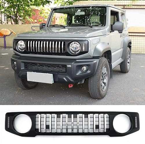 FYOBOT Finitura Cromata per Griglia Anteriore Auto per Suzuki Jimny JB64 JB74 2019-2024, Griglia a Rene Anteriore, Sostituzione Copertura Decorativa per Contorno Griglia Anteriore,D