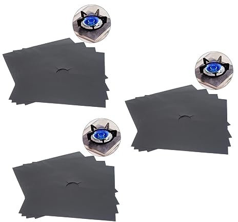 Hemobllo 12pcs Heavy Duty Oven Liner Gas Hob Protector Sheets Non-stick Heat Shield Guards for Gas Cookers