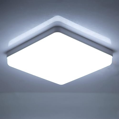 CHENBEN LED Deckenleuchte Flach Quadrat 48W 6500K 4000LM Badezimmer Deckenleuchte kaltweiß,Modern Schlicht Lampe Dünn für Küche,Wohnzimmer,Schlafzimmer,Keller,Balkon Ø30CM
