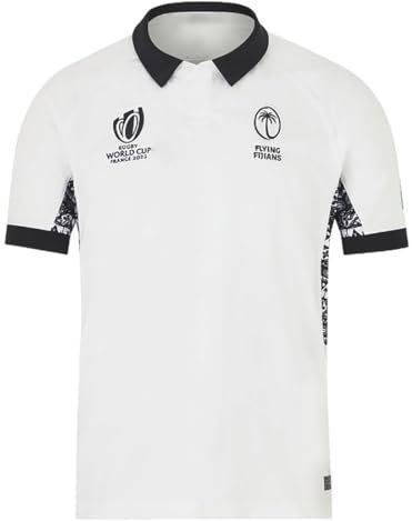 2023 Weltmeisterschaft RWC Fidschi, Rugby-Trikot, Rugby-T-Shirt-Poloshirt, Herren-Matchtraining-Fußballtrikot (Color : White, Size : XL)