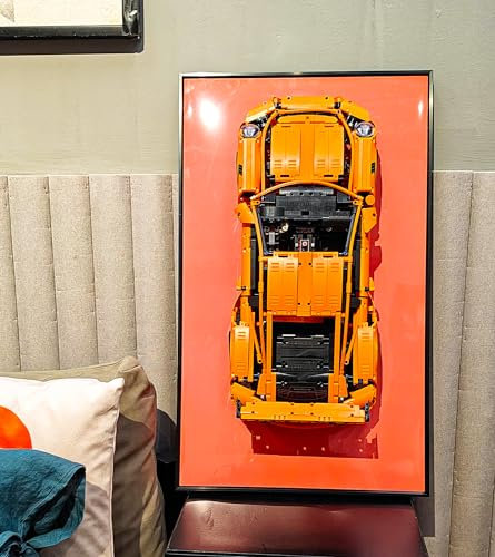 icuanuty Wandanzeigetafel für LEGO 42056 Technic Porsche 911 GT3 RS, Erwachsene Dekorative Gemälde, Display Wandtafel für Lego-Modellauto, Geschenke für Lego Liebhaber, Size:75x45 cm
