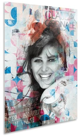 Giallobus - Gemälde - 06 - Tribute Claudia Cardinale - Acrylglas - 35x50 - Bereit zum Aufhängen - Moderne Gemälde für zu Hause