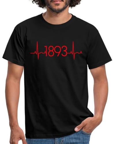 Spreadshirt Stuttgart 1893 Herzschlag Fußball Männer T-Shirt, XL, Schwarz