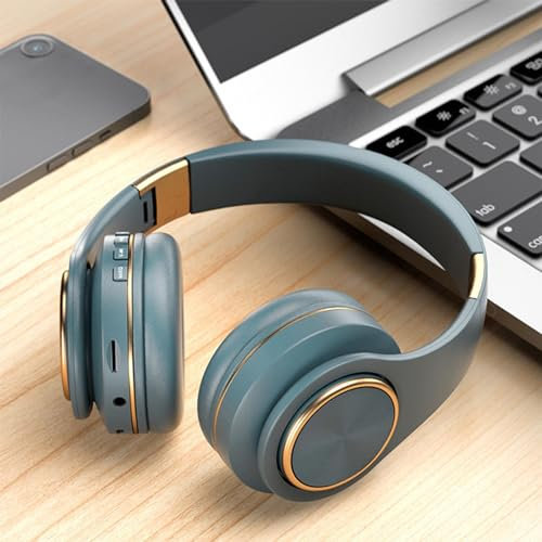 Bluetooth Headphones with Microphone, 3EQ Sound Modes,80 Hours Playtime Foldable Headphones Wireless Bluetooth HiFi Stereo Headphones , Foldable Bluetooth Headphones for Smartphone/PC/Computer (Blue)