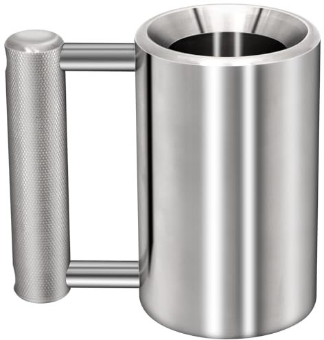 DITOSH 4kg/8.8lb Heavy Coffee Mug Challenge 304 Stainless Steel Dumbbell Cups Silver Overweight Sports Water Cup for Fitness Training Arm Strength Prank Gift Home Gym Workout Equipment 100ml/3.4oz