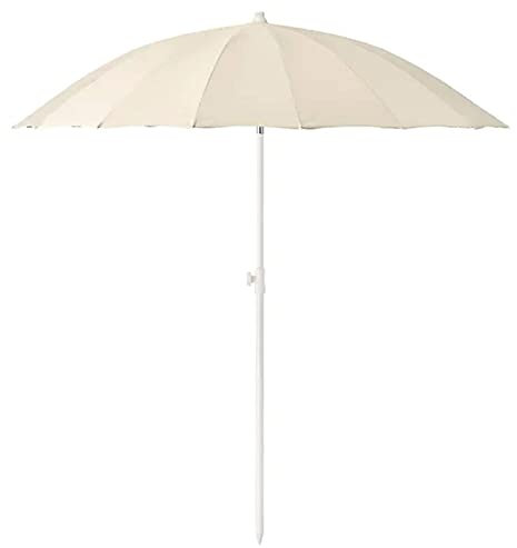 Sonnenschirm Balkon, Schrägschirm, Höhenverstellbar, Gartenschirm, Ohne Ständer, Beige Gut