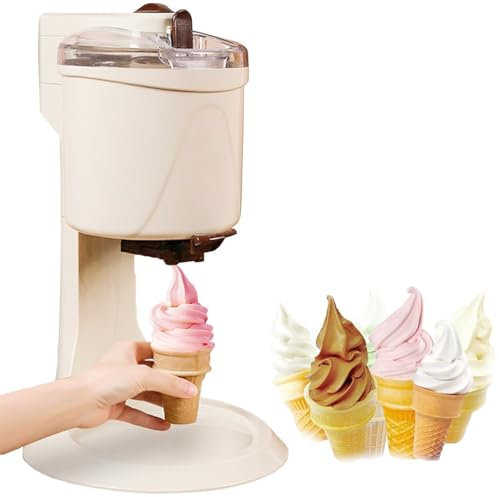 GAYAYAS Heim-Eismaschine, 1L Heim-Eismaschine, Obst Dessert Joghurt Kegel Eiscreme Maker Geeignet Für Zuhause, Bar, Café