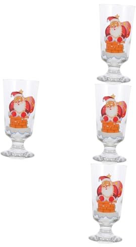 PRETYZOOM 4 Piezas copa de vino de navidad bebiendo copas tazas copa de coctel transparente vino de boda Decoración de mesa vasos de whisky copa de vino de vidrio copa de vino multifunción
