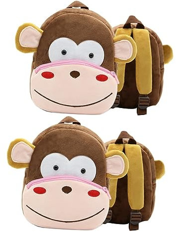 DEARMAMY 2stücke Junge Mädchen Rucksack Aus Plüsch Cartoon Tier-Monkey Design Leicht Und Bequem Für Junge Mädchen Jahren Süßer Schulranzen Für en Und