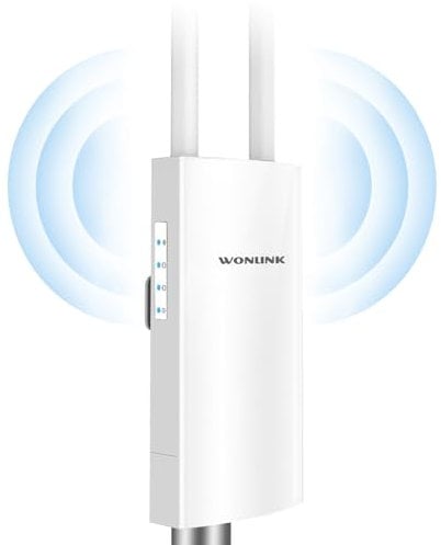 WONLINK Outdoor WLAN Access Point, Wireless Outdoor WLAN Repeater AC1200 Dualband WiFi Verstärker im Freien mit 2 Gigabit Ethernet -Port, 48V PoE Power, Unterstützung von Repeater/AP/Router, IP66