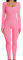 OYIGELZ Yoga Jumpsuit Damen Einteiligem Gerippte Strick Langarm Sport Workout jumpsuits Hosenanzug Trainingsanzug Eckigem Ausschnitt Figurbetontem Kuscheliger Overall(Rosa-J,L)
