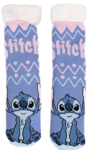 United Labels Disney Lilo & Stitch Calcetines para mujer, color morado, mullidos, calcetines de invierno, calcetines cálidos, calcetines de cabaña, morado, 39-42