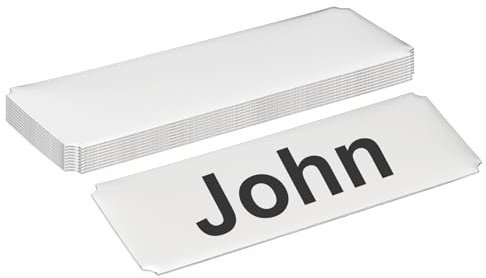 PATIKIL 3x1 Stainless Steel Laser Engraved Mount Metal Name Plate, 10 Pack Self Adhesive Sign Personalized Custom Blank Plate for DIY Laser Printing, Notched Corner Silver