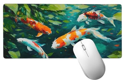 Animal Alfombrilla Ratón XXL 1400x600 mm, Alfombrilla Escritorio Mouse Pad de Goma Antideslizante, Pez Mouse Pad Grande Gaming, Alfombrilla Antideslizante, Desk Mat para Jugadores, PC, Oficina H-321