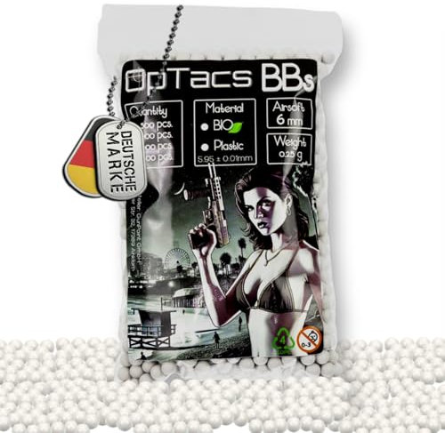 Optacs BBS 6mm – Softair Kugeln 0,25g – 1000 Stück – Premium BB Airsoft Munition