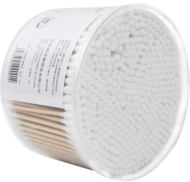 500 Stück Wattestäbchen Bambus mit Doppelrunde Dicke Spitzen, Bamboo Cotton Swab, Ohrstäbchen bambus, Bamboo Cotton Bud, Bambu Ohrstöpsel wattestäbchen für Make-Up Schmuck und Ohren