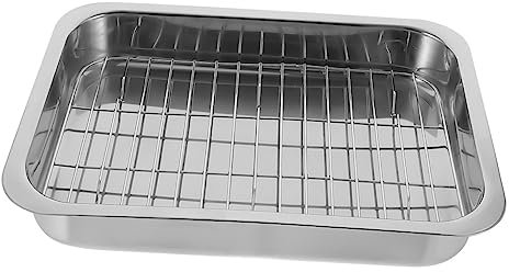 TIDTALEO Sartenes Multiusos Rejilla Para Bandeja De Horno Inoxidable Bandeja Para Hornear De Cocina Sartenes