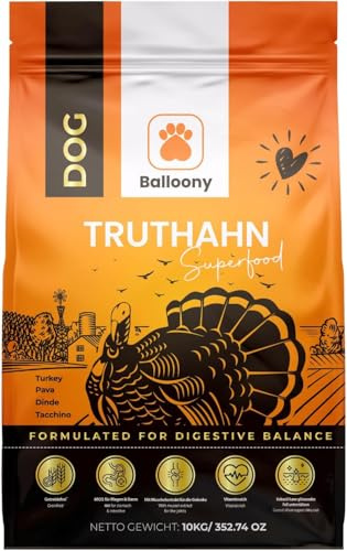 Balloony Trockenfutter Hund mit Truthahn – Getreidefreies Hundefutter 3 kg | Truthahn als Hauptzutat, mit Kartoffel, Erbsen & Kichererbsen, ohne Schwein & Rind, 11-mm-Kroketten, für alle Rassen